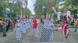Foto: Peserta Lomba Gerak Jalan, Resmi di Lepaskan oleh Asisten III Setda Kepulauan Sula, H. Zaidun.