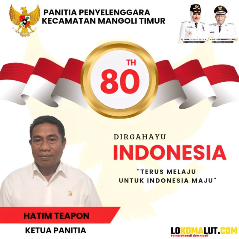 Foto: Ketua Panitia HUT RI ke-80 Kecamatan Mangoli Timur, Hatim Teapon.