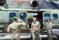 Foto: Penjemputan Menhan RI Jendral TNI Purn. Dr. Sjafrie Sjamsoeddin di Bandara Emalamo Sanana.