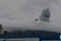Gambar: Gunung Ibu Halmahera Barat, Mengalami Erupsi Sekitar 400 Meter.