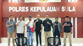 Gambar: Pose Bersama Usai Menggelar Rapat Koordinasi antara Polres Kepulauan Sula, dan Pantai Pelantikan Pengurus KONI.