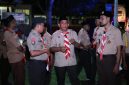 Dok: Ketua Kwarcab H. Ahkam Gajali, S.Ag dan Sekretaris Kwarcab Arwin Drakel, ST serta Ancu Orgakum Herdiyanto Bone, S.Pi  sekaligus PIC Kwarcab kontingen Jamnas Ke XII.