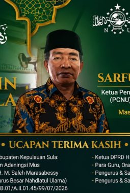 Sarfudin Sapsuha Resmi Pimpin PCNU Sula