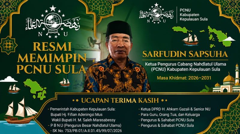 Dok: Ketua PCNU Kabupaten Kepulauan Sula, Sarfudin Sapsuha.