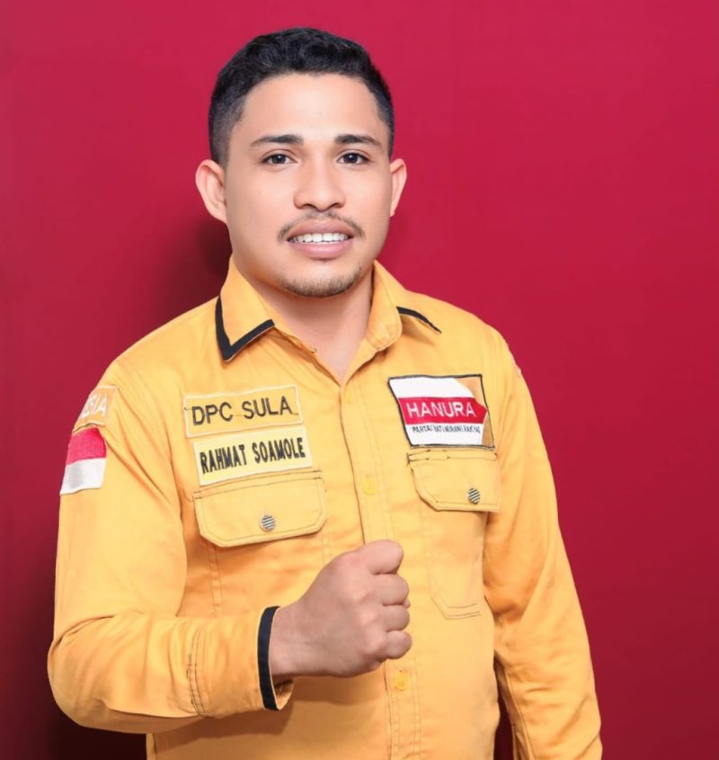 Dok: Sekretaris Partai HANURA Kepulauan Sula, Rahmat Soamole. 