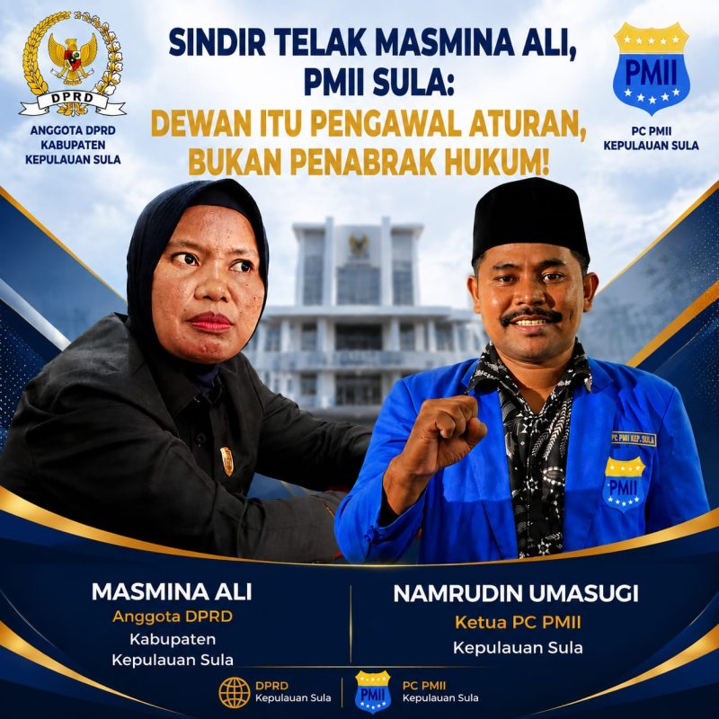 Dok: Anggota DPRD Kepulauan Sula Masmina Ali dan Ketua PMII Kepulauan Sula Namrudin Umasugi.