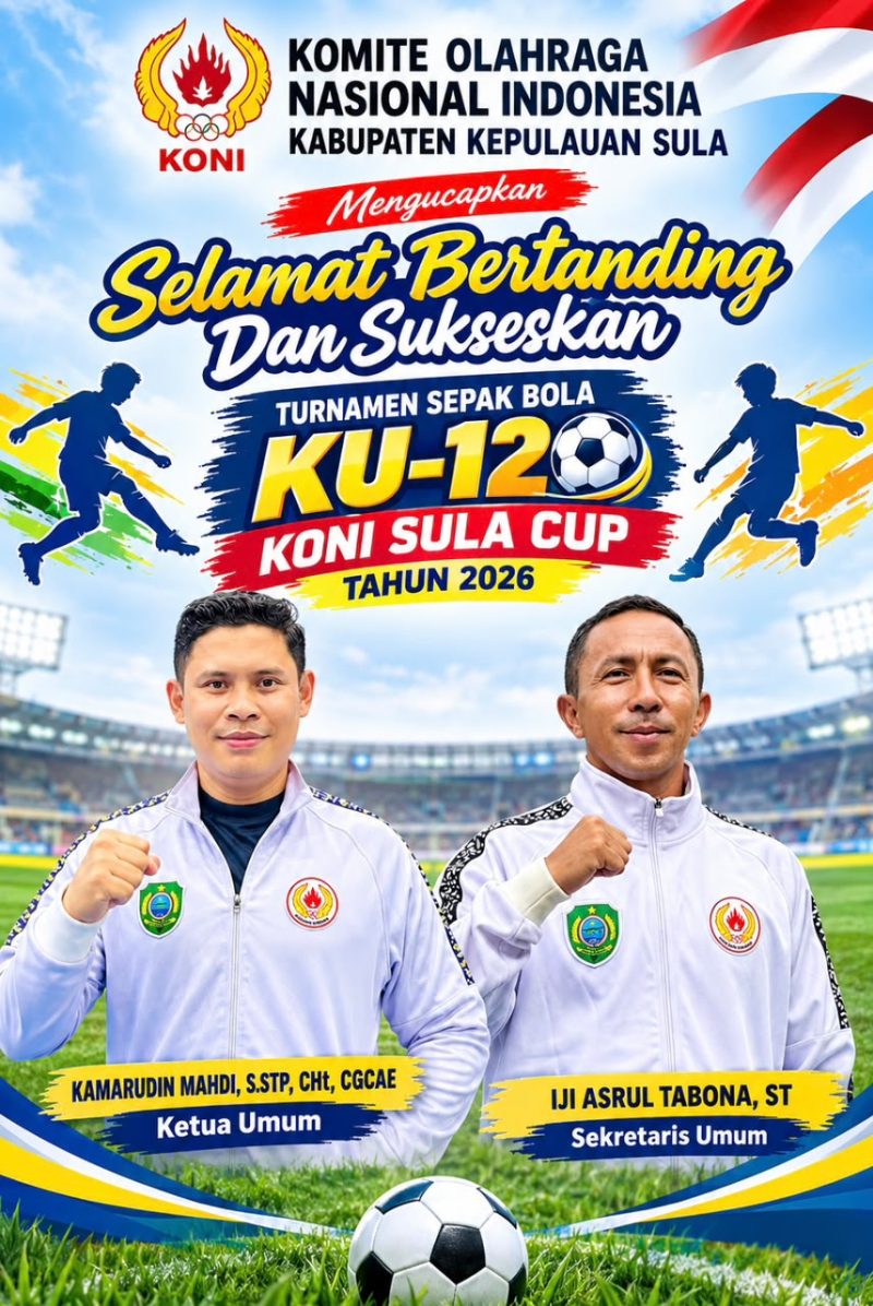 Dok: Flyer Turnamen KONI Sula Cup tahun 2026.